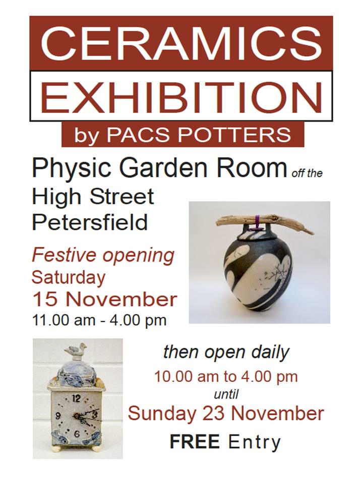 PACS Potters Exhibition, 15th – 23rd November