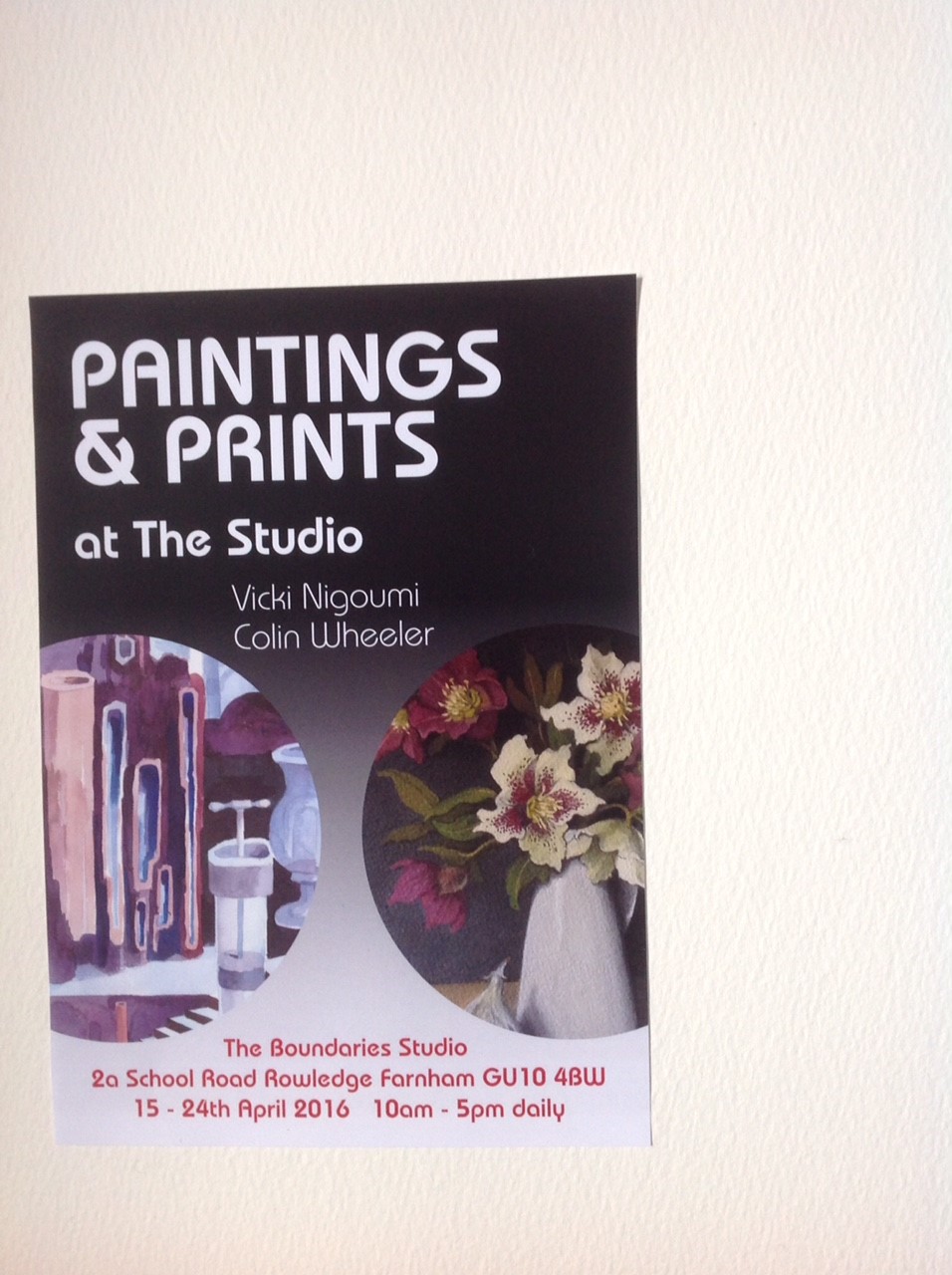 Vicki Nigoumi and Colin Wheeler, 15th – 24th April